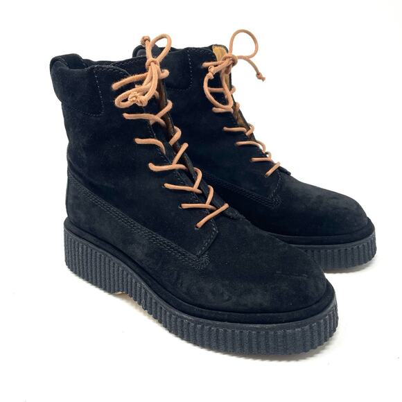 NEW Rag & Bone Black Suede Sloane Boots Lace Up Combat Boot Women's US 7 $550 - Picture 6 of 13
